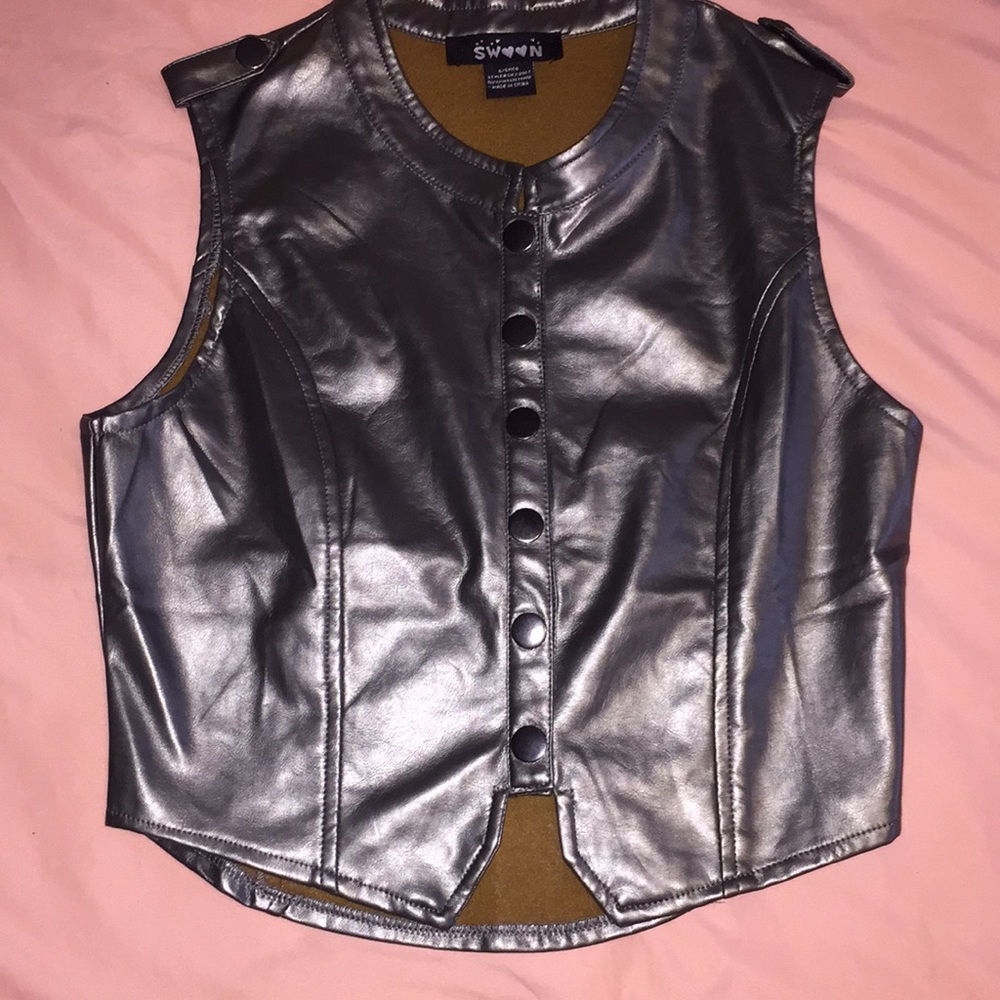Metallic Grey Vest